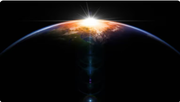 Space planet with bright light